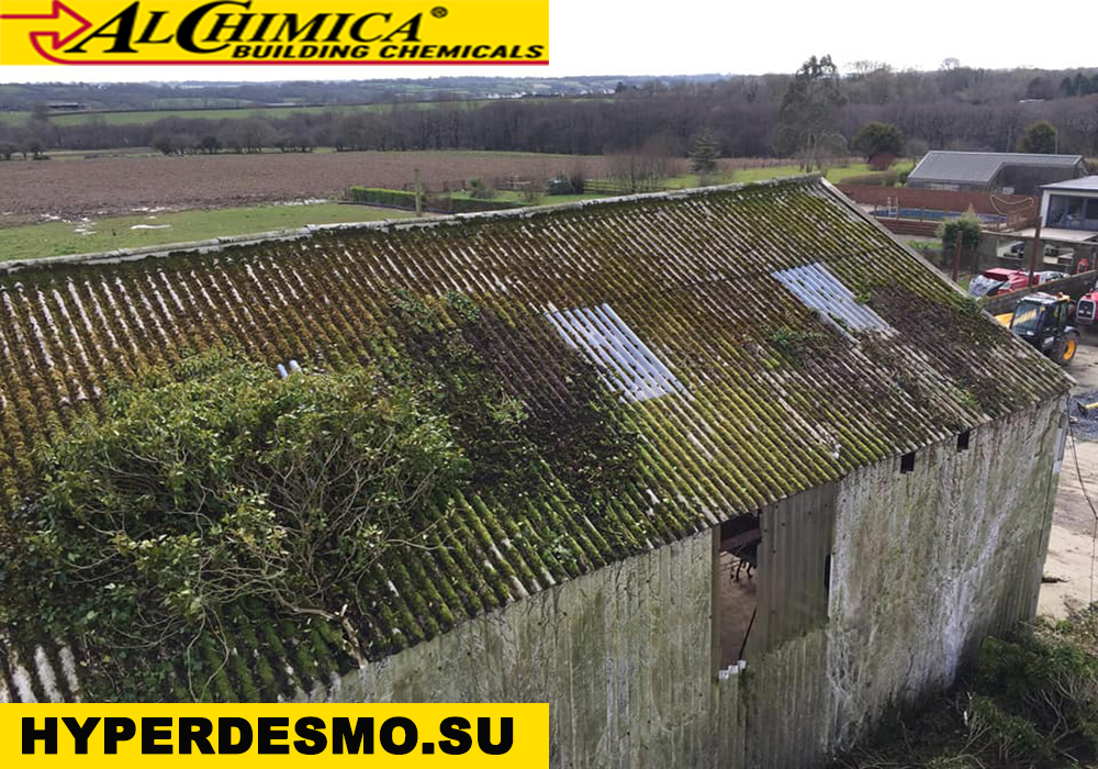 Ремонт асбестовой кровли мастичной гидроизоляцией Гипердесмо