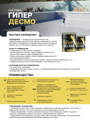 Полиуретановая гидроизоляция Гипердесмо (Россия) 25кг.